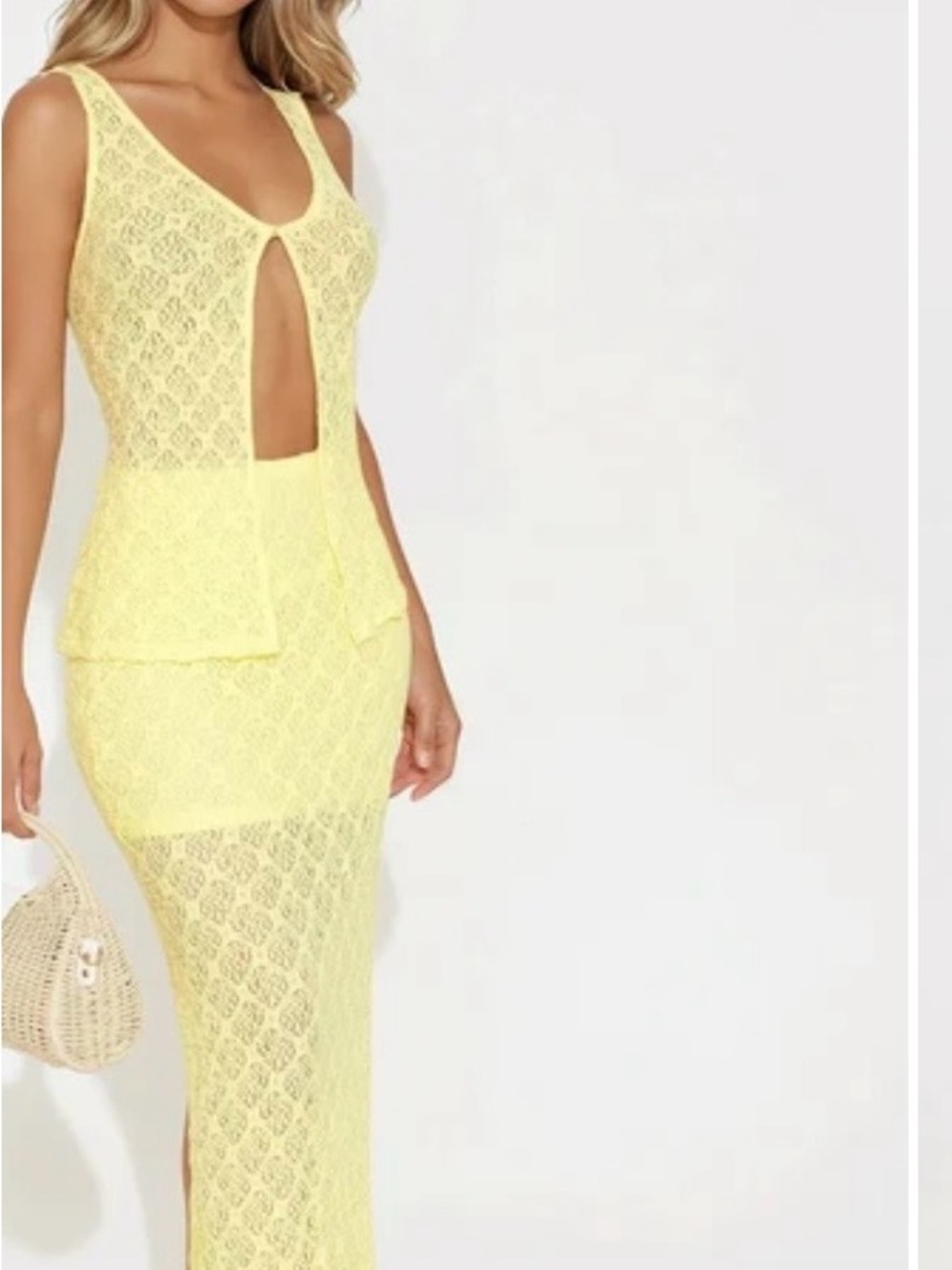 Fashion Nova Maxi Lace Skirt Set